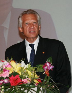Dominique de Villepin attends and addresses the WEIS